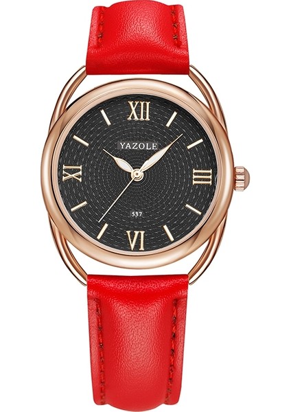 Yazol Bayanlar Aydınlık Kuvars Izle (537 Altın Kabuk Siyah Tepsi Kırmızı Kemer) (Yurt Dışından)