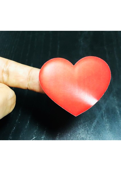 Kırmızı Kalp Sticker Etiket 4,5x5 cm 45 Adet fırsatları