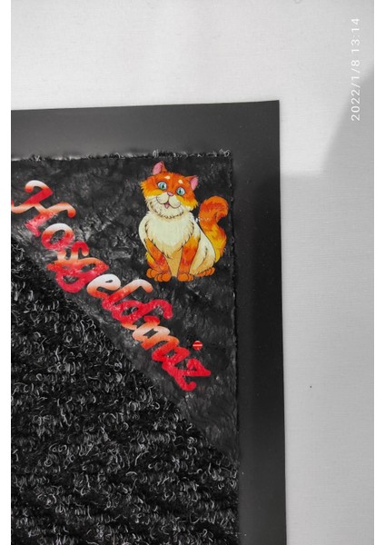 Sarı Kedi Sticker Pvc Taban Çelik Kapı Önü Paspas 40 x 60 ( Çavuş Desen ) fiyatları