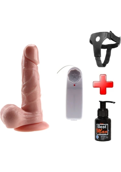 Lilitu Shop 14 cm Belden Bağlamalı Kumandalı Gerçekçi Titreşimli Dildo Vibratör Penis