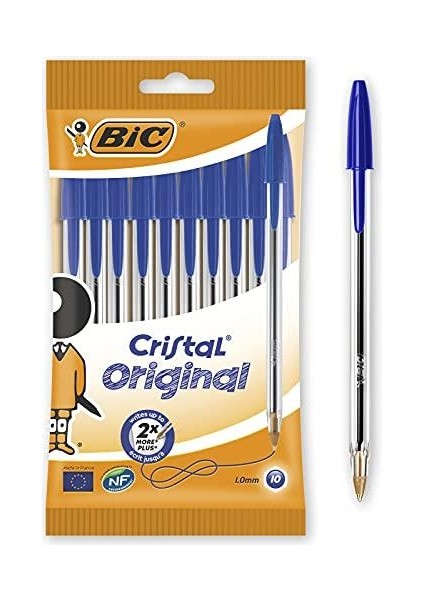 Marka: Bic Cristal Medium Mavi Tükenmez Kalem 10'lu PoşetTükenmez Kalemler