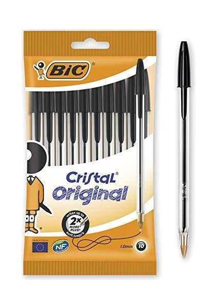 Marka: Bic Cristal Medium Siyah Tükenmez Kalem 10'lu PoşetTükenmez Kalemler
