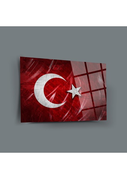 Türk Bayrağı 2 Cam Tablo-Bayrak Tablo