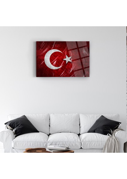 Türk Bayrağı 2 Cam Tablo-Bayrak Tablo