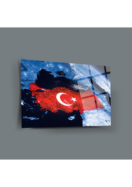 Dünyadır Türkiye Cam Tablo-Bayrak Tablo