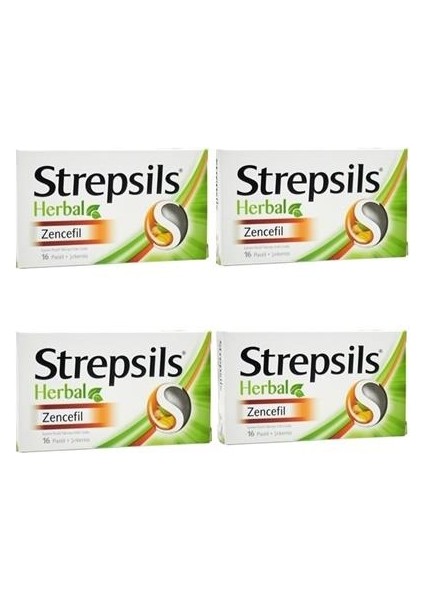Herbal Zencefil Aromalı 16 Pastil 4 Adet