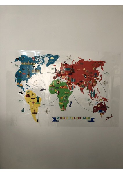 World Travel Map Dünya Seyahat Haritası Yazı Tahtası Akıllı Kağıt Tahta 100X150 cm + Kalem modelleri