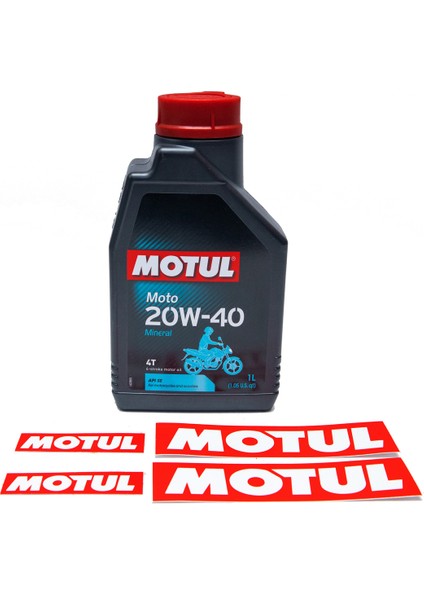 Moto 20W-40 2 Adet Motor Yağı + Stiker