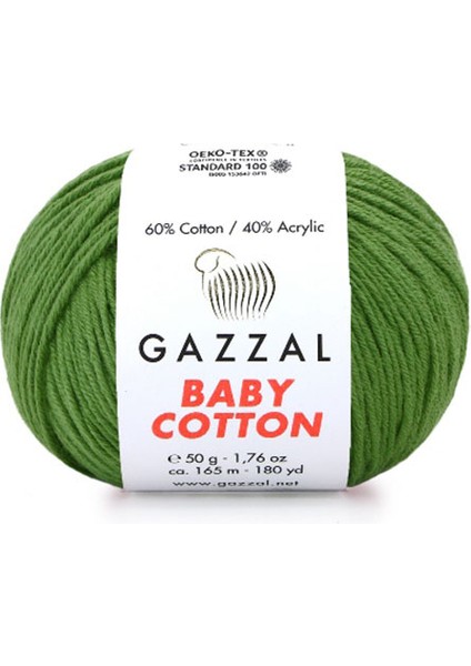 Baby Cotton Amigurumi Ipi Çimen Yeşili - 3449 - 50 Gr. Punch Ipi