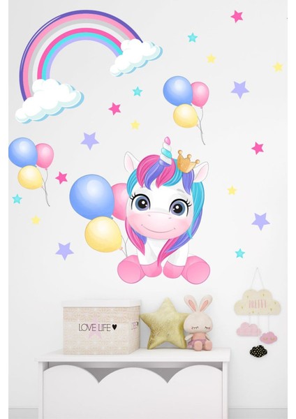 Minik Unicorn Doğum Günü Partisi Baby Shower Duvar Sticker fiyatları