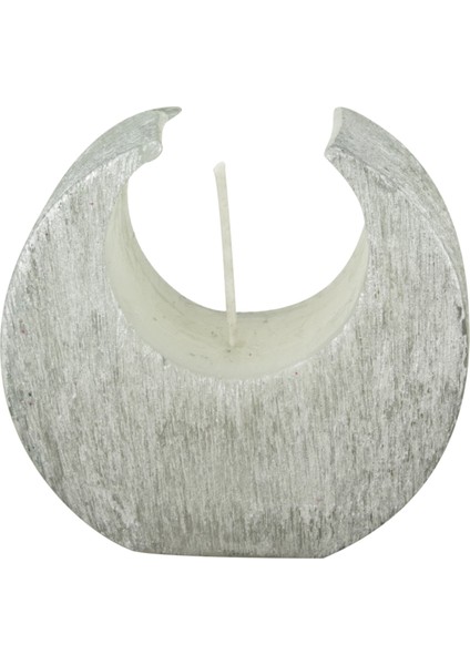 Mi̇ssi̇ Gümüş Taramalı Ay Mum (10 Cm)