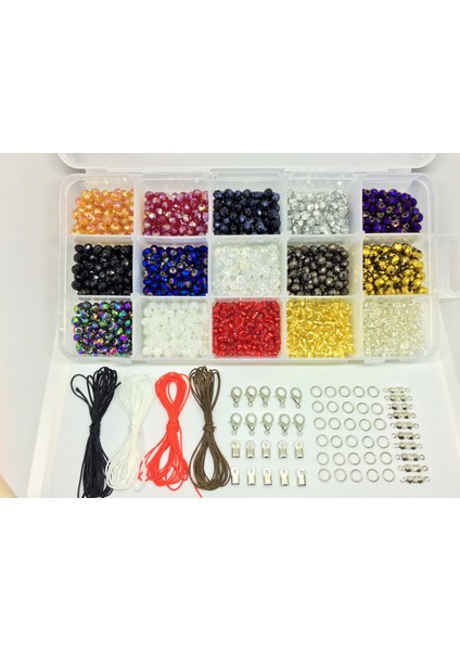 No:43 Kristal Boncuk Seti ( 6 mm Krsital Boncuk )