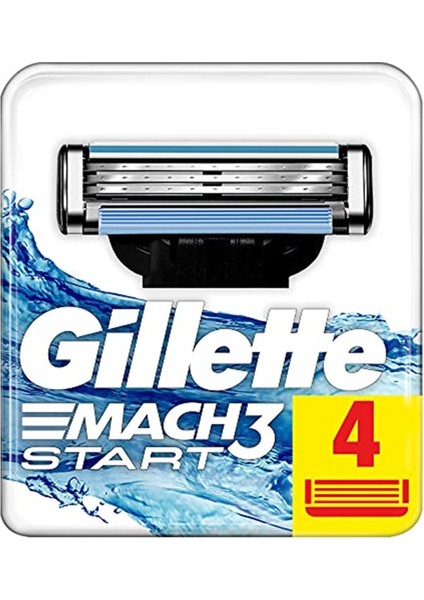 Gillette Mach3 Start Yedek Tıraş Bıçağı 4'lü Tıraş Bıçağı