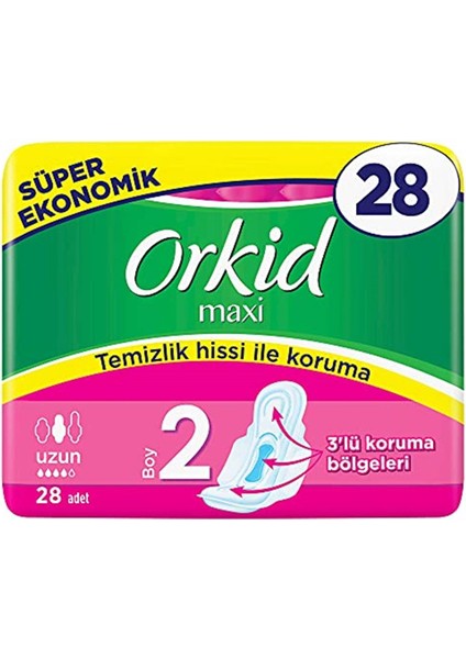 Maxi Hijyenik Ped Uzun Süper Ekonomik Paket 28 Ped Hijyenik Ped