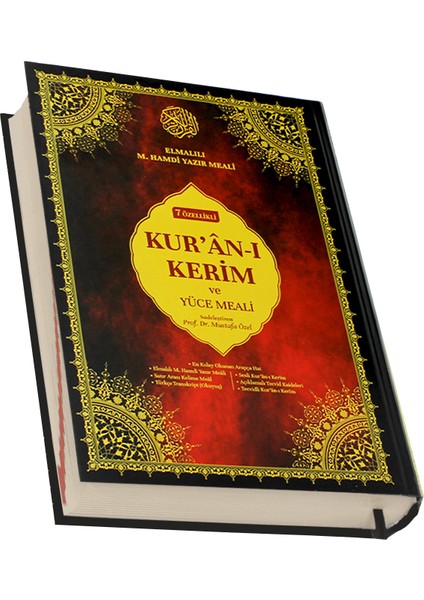 7 Özellikli Kuranı Kerim Arapça Satır Arası Türkçe Okunuş Kelime Anlamı Meal Tecvidli Orta Boy