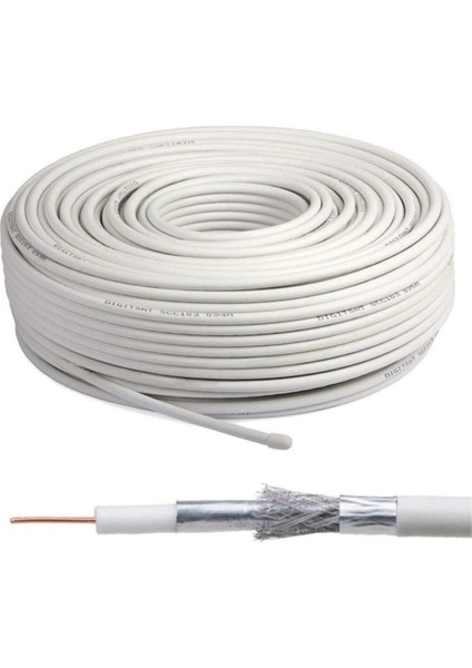 Digitürk Sıkmalı F Konnektörlü Hazır Uydu Anten Kablosu Folyolu Rg6 7 Metre fiyatları