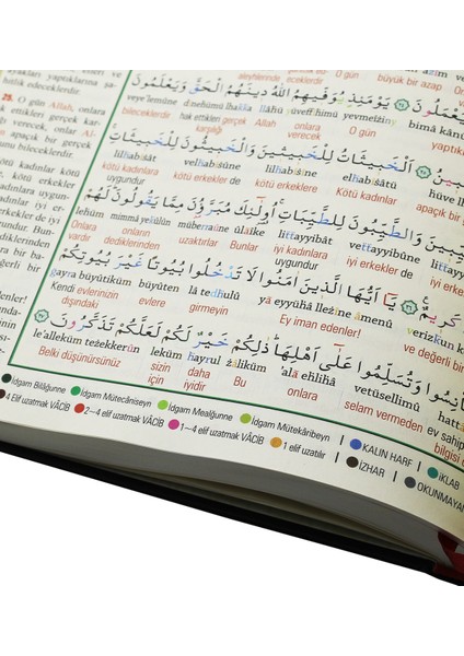 7 Özellikli Kuranı Kerim Arapça Satır Arası Türkçe Okunuş Kelime Anlamı Meal Tecvidli Rahle Boy modelleri