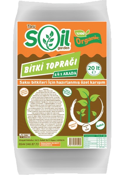 Bitki Topragı 4 Ü 1 Arada 20 Lt Karışım