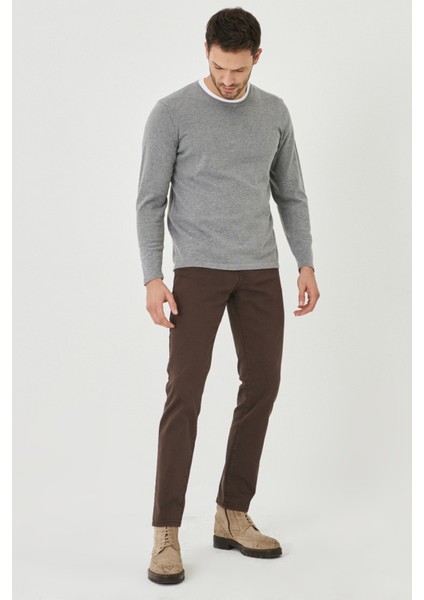 ALTINYILDIZ CLASSICS Erkek Kahverengi 360 Derece Her Yöne Esneyen Slim Fit Dar Kesim Pamuklu Esnek Rahat Pantolon modelleri