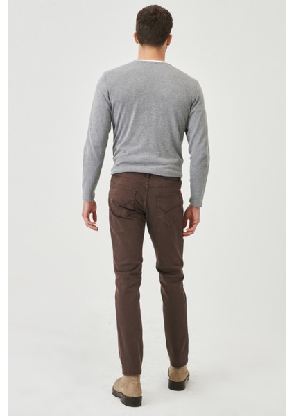 ALTINYILDIZ CLASSICS Erkek Kahverengi 360 Derece Her Yöne Esneyen Slim Fit Dar Kesim Pamuklu Esnek Rahat Pantolon indirimleri