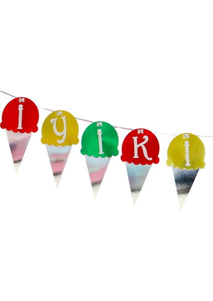 Külah Dondurma, İyiki Doğdun Metalik Karton Banner - 2 mt modelleri