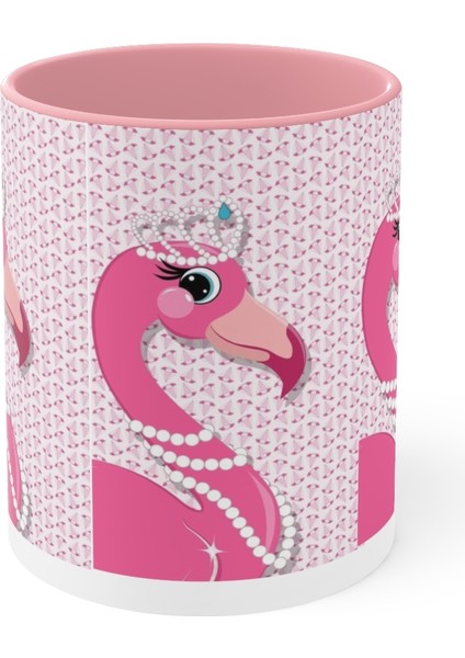 Flamingo Baskılı Pembe Kupa