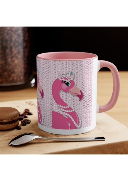 Flamingo Baskılı Pembe Kupa