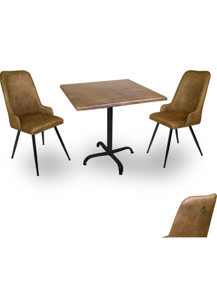 Indigo Werzalit Kare - Çırağan Fiskos Seti (60X60) - Antik Dark Kahve