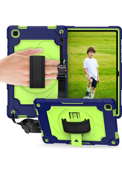 Samsung Galaxy Tab A7 10.4 (2020) / T500 Silikon + Pc Kılıfı Sarı Yeşil (Yurt Dışından)