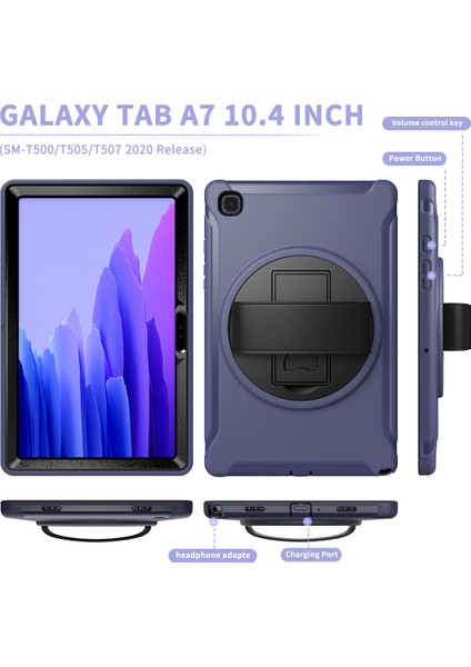 Samsung Galaxy Tab A7 10.4 (2020) Dönen Tutucu Kılıf Mavi (Yurt Dışından)