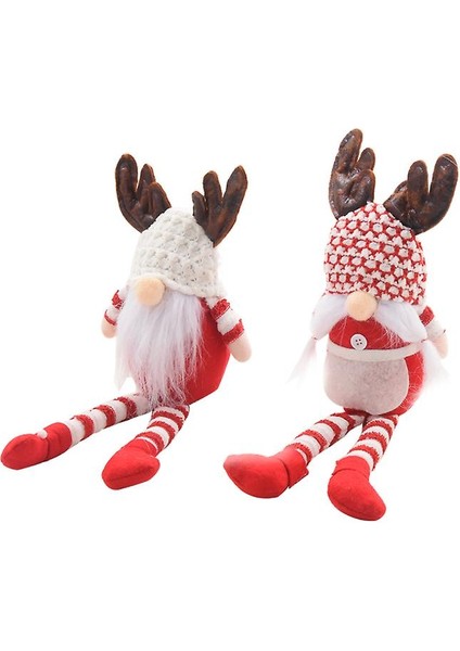 Noel Boynuzları Rudolph Elk Yüzsüz Yaşlı Adam Bebek Cüce Goblin Bebek Dekorasyon (Yurt Dışından)