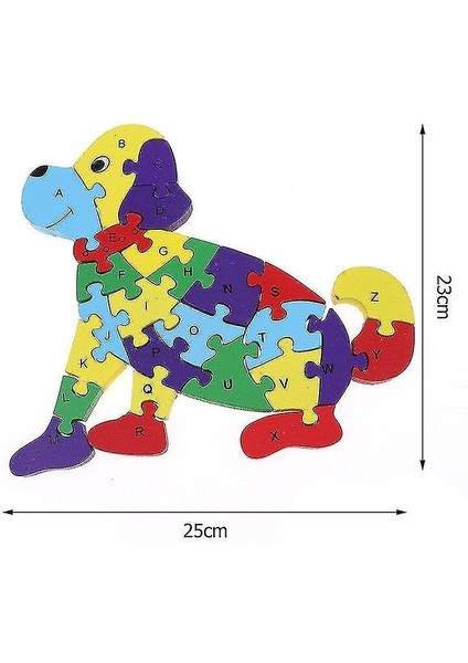 (Köpek 25) Çocuklar Renkli Hayvan Yapı Bulmaca Ahşap Oyuncaklar Montessori Mektupları Numarası Yapboz Erken (Yurt Dışından)