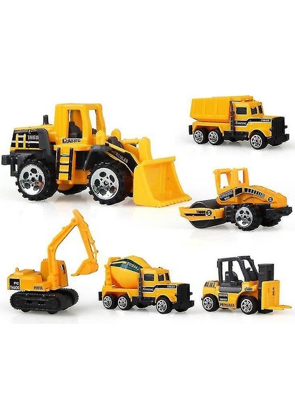 Bir # Alaşım Mühendislik Araçları, Bebek Mini Araba Modeli Oyuncaklar, 6 Paketler AZ10584 (Yurt Dışından)