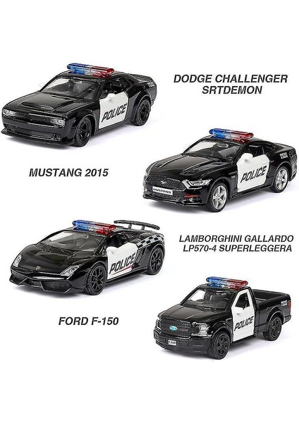 (Kutu ile Challenger) 1:36 Alaşımlı Araba Model Polis Araba Serisi 2 Kapılar Geri Çekme Fonksiyonu ile Açıldı (Yurt Dışından)