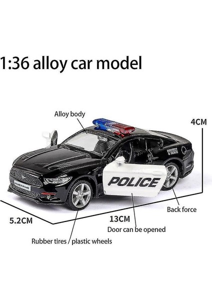 (Kutu ile Challenger) 1:36 Alaşımlı Araba Model Polis Araba Serisi 2 Kapılar Geri Çekme Fonksiyonu ile Açıldı (Yurt Dışından)