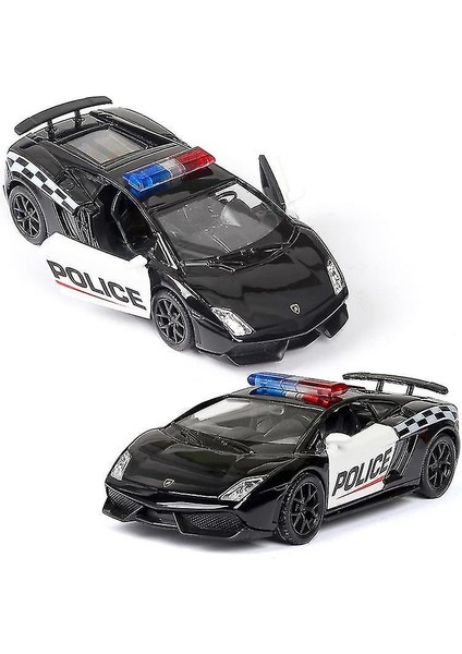 (Kutu ile Challenger) 1:36 Alaşımlı Araba Model Polis Araba Serisi 2 Kapılar Geri Çekme Fonksiyonu ile Açıldı (Yurt Dışından)