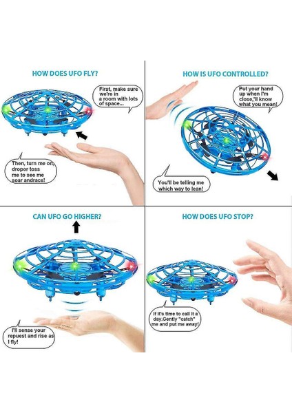 Jessieyou Mall Lbq-Mini Indüksiyon El Uçan Uçak 4 Axiss Indüksiyon Uçan Uçak Oyuncak LED Aydınlatma Elektronik (Yurt Dışından)