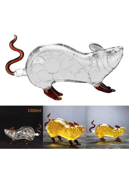 Viski Sürahi Cam Fare Şekli Bourbon Araba Için Yaratıcı Zarif Içecekler modelleri