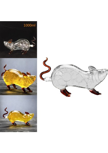 Viski Sürahi Cam Fare Şekli Bourbon Araba Için Yaratıcı Zarif Içecekler indirimleri