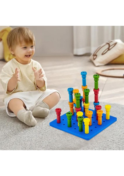 Istifleme Peg Kurulu Seti Okul Öncesi Etkinlikler Etkinlik Bebekler Için Pegboard modelleri