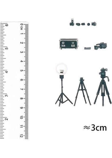 Boyalı 1/64 Fotoğraf Kum Masa Sahne Minyatür Sahneleri Aksesuarları 11 Adet