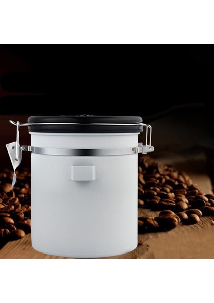 Mühürlü Kahve Çekirdeği Kavanoz Yaratıcı 1.2l Kahve Konteyner Bar Cafe Ev Beyaz Için