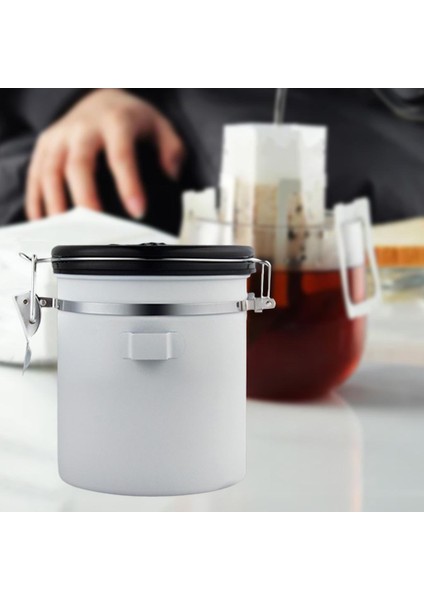 Mühürlü Kahve Çekirdeği Kavanoz Yaratıcı 1.2l Kahve Konteyner Bar Cafe Ev Beyaz Için