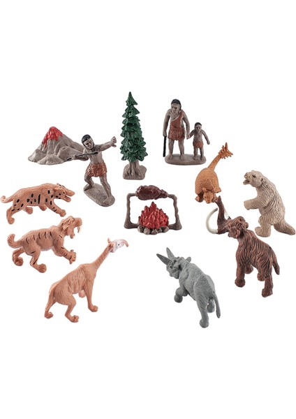 Gerçekçi Pvc Prehistorik Şekil Model Oyuncak Minyatür Çocuklar Eğitici Oyuncaklar 12 Adet Set