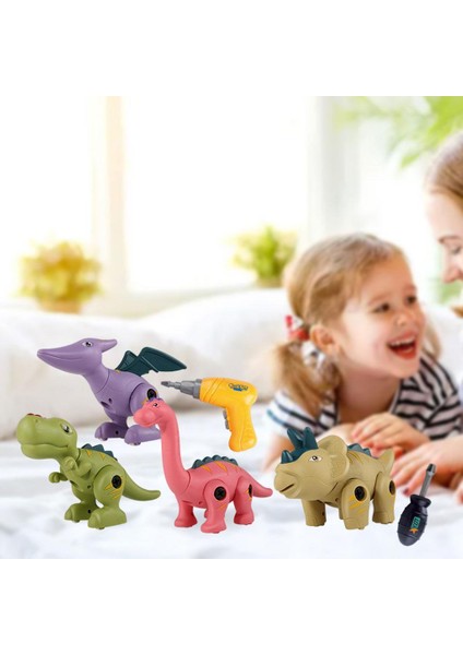 Dinozor Oyuncakları Matkap, Dıy Inşaat Seti 7 Adet