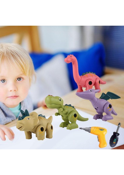 Dinozor Oyuncakları Matkap, Dıy Inşaat Seti 7 Adet