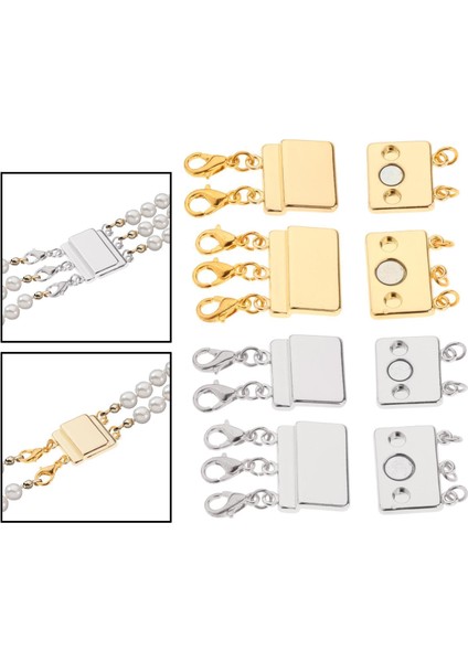 Kolye Katmanlama Toka Manyetik 2-3 Strands Ayırıcı Altın Gümüş 4 Adet (Yurt Dışından) modelleri