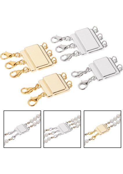 Kolye Katmanlama Toka Manyetik 2-3 Strands Ayırıcı Altın Gümüş 4 Adet (Yurt Dışından) indirimleri