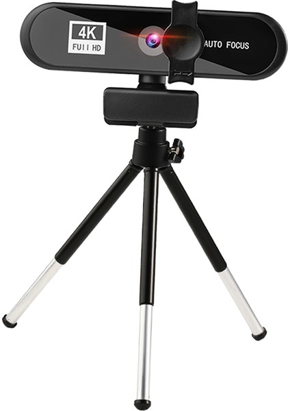 4 K 8mp Hd Autofocus Web Kamera ile Tripod, Dahili Mikrofon, Dizüstü Bilgisayar Video Oyunu Için - 4K Siyah(Yurt Dışından)