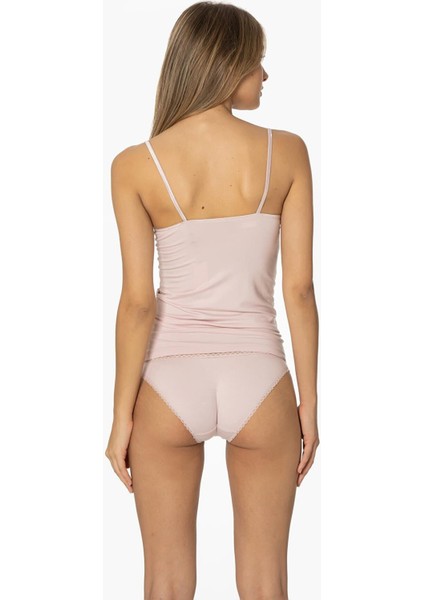 Kadın Dantelli Penye Atlet Külot / Kaşkorse Set - 356 Pudra modelleri